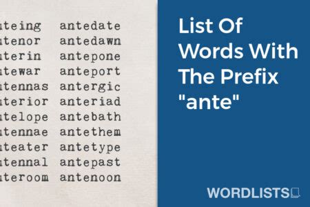 whats an ante|define prefix ante.